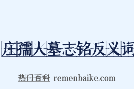 庄孺人墓志铭反义词是什么意思的图片